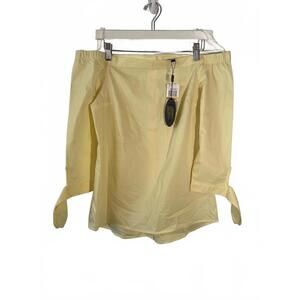 Yellow Off-Shoulder Long Sleeve Blouse